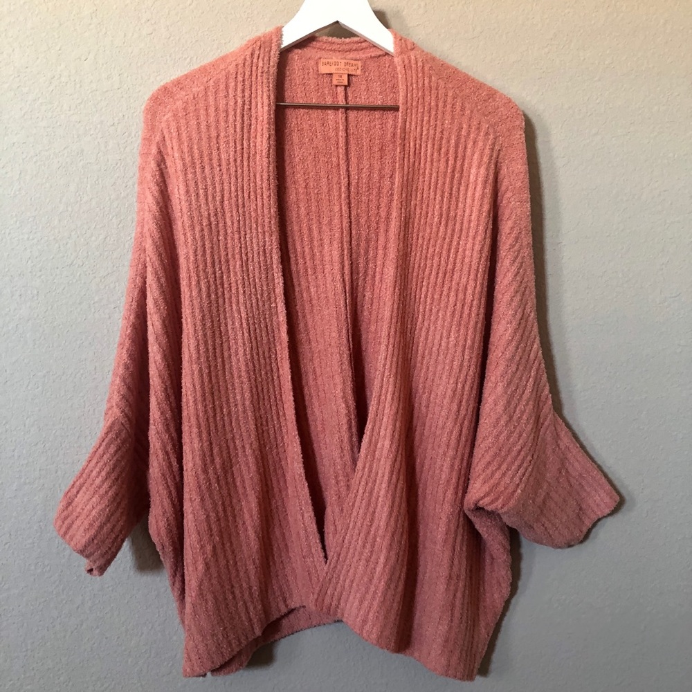 Barefoot Dreams Cozychic Lite Ribbed Cardigan - Coral